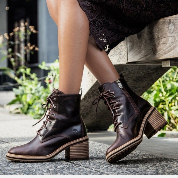 Timberland Women's Sienna High Lace-Up Waterproof Brown Leather Ankle Boots - Picture 1 of 15